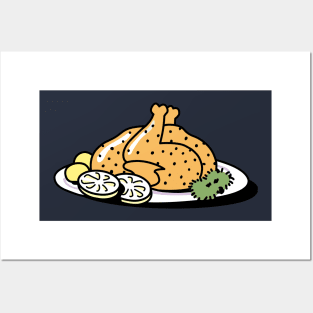 Roasted turkey Posters and Art